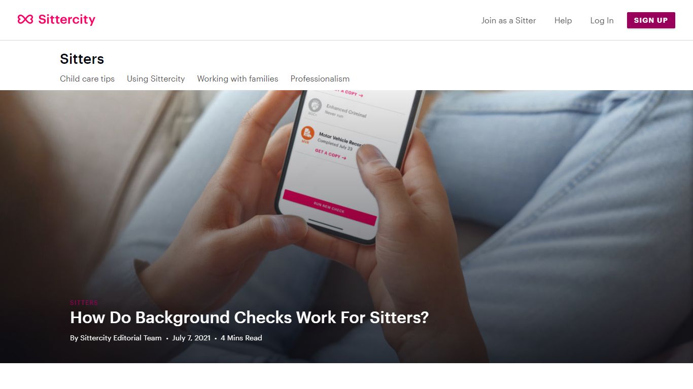 How Do Background Checks Work For Caregivers on Sittercity?
